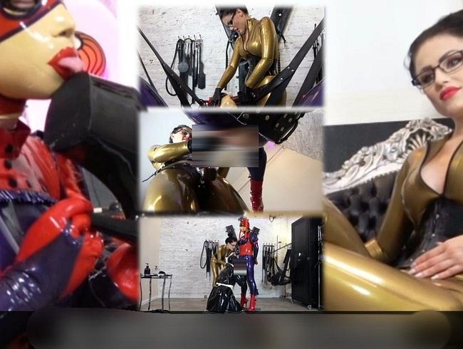 DominaBlackdiamoond Porno Video: Rubberdoll Training – Full Video