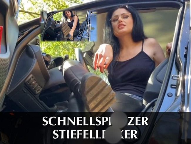 DominaBlackdiamoond Porno Video: Schnellspri**er Stiefellec*er
